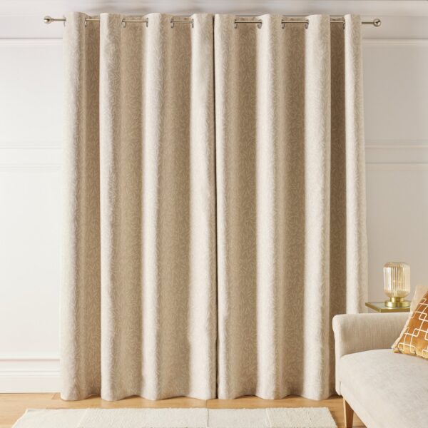 Argos Home Blackout Eyelet Curtains - Natural - 117x137cm