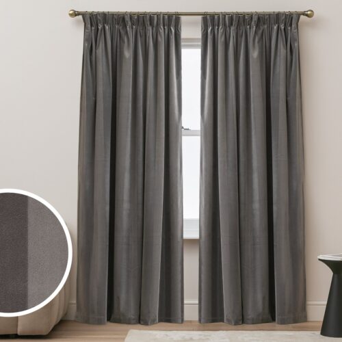 Argos Home Blackout Pencil Pleat Curtains - Grey - 117x137cm
