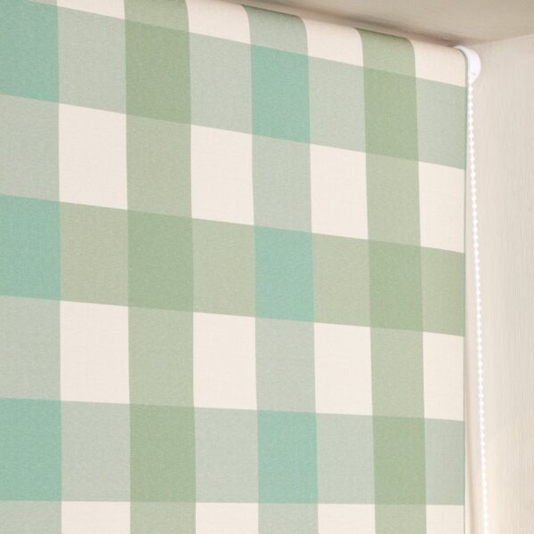 Argos Home Check Blackout Green Roller Blind - 90cm