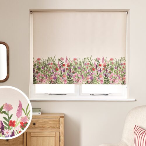 Argos Home Floral Garden Blackout Cream Roller Blind - 90cm
