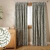 Argos Home Jacquard Pencil Pleat Curtains - Green -117x137cm