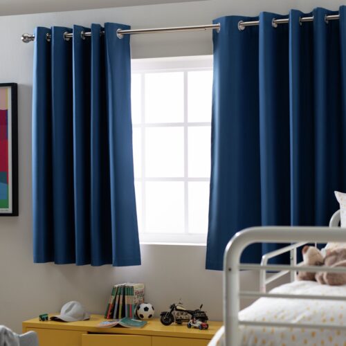 Argos Home Kids Blackout Eyelet Curtains - Blue -168x228cm