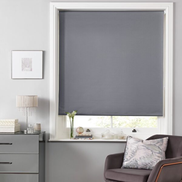 Argos Home Shimmer Blackout Grey Roller Blind - 90cm