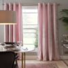 Argos Home Velvet Eyelet Curtains - Blush - 117x183cm