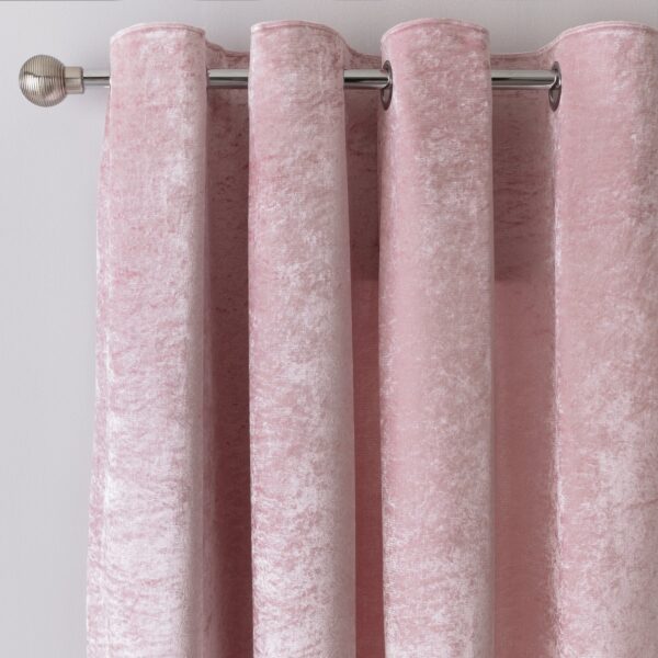 Argos Home Velvet Eyelet Curtains - Blush - 117x183cm
