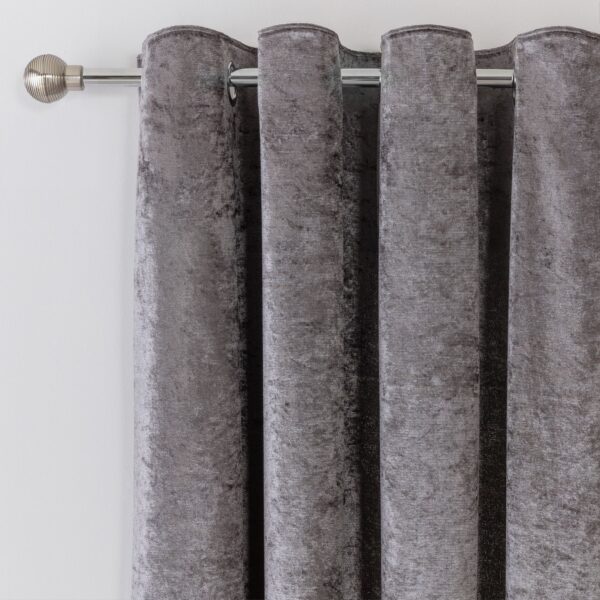 Argos Home Velvet Eyelet Curtains - Charcoal - 117x137cm