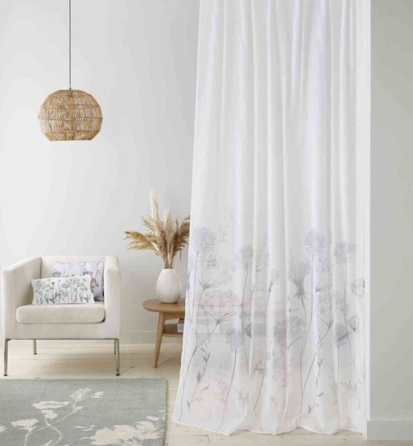 Catherine Lansfield Medowsweet Voile - White - 140x122cm