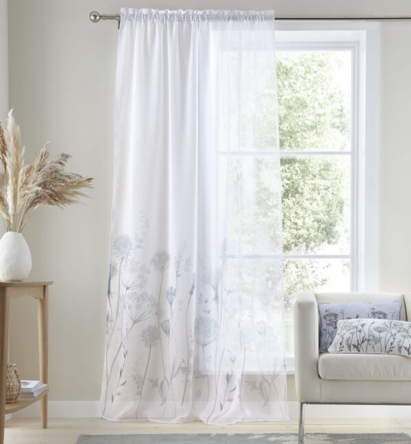 Catherine Lansfield Medowsweet Voile - White - 140x122cm