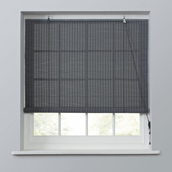 Habitat Bamboo Grey Roller Blind - 90cm
