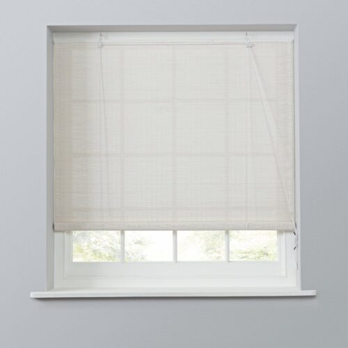 Habitat Bamboo White Roller Blind - 90cm