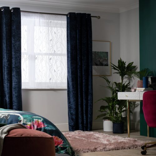 Habitat Bird Net Pencil Pleat Curtains - White - 240x91cm