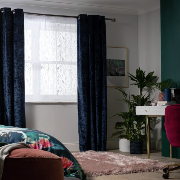 Habitat Bird Net Pencil Pleat Curtains - White - 240x91cm