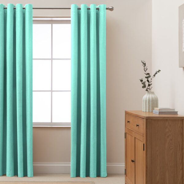 Habitat Blackout Eyelet Curtains - Aqua - 117x137cm