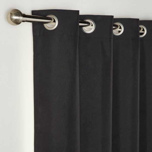 Habitat Blackout Eyelet Curtains - Black - 117x137cm