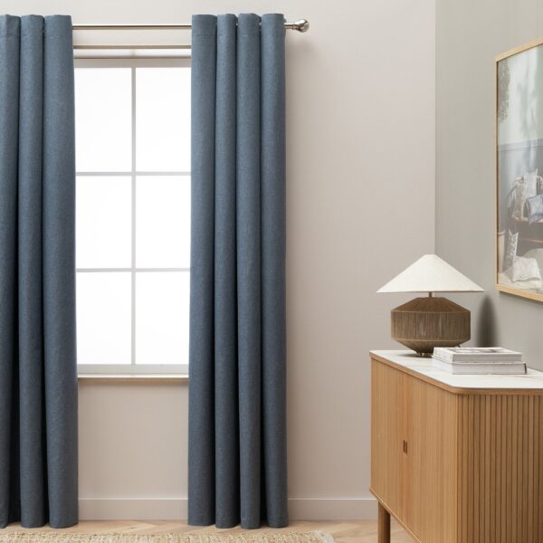 Habitat Blackout Eyelet Curtains - Blue - 117x137cm