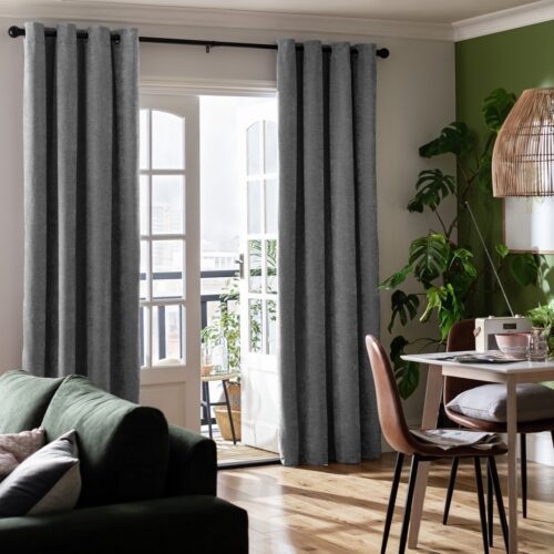 Habitat Blackout Eyelet Curtains - Charcoal -117x183cm