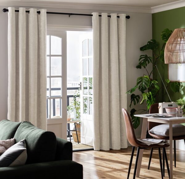 Habitat Blackout Eyelet Curtains - Cream - 117x137cm