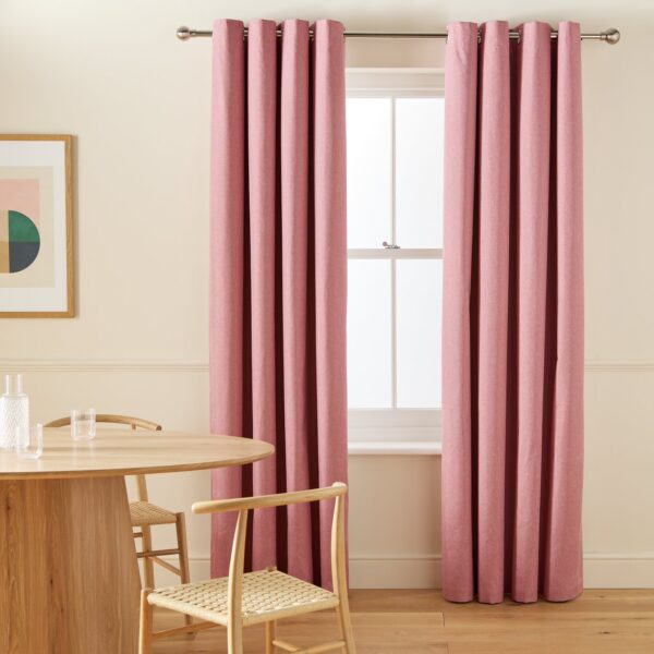 Habitat Blackout Eyelet Curtains - Dusty Rose - 117x137cm