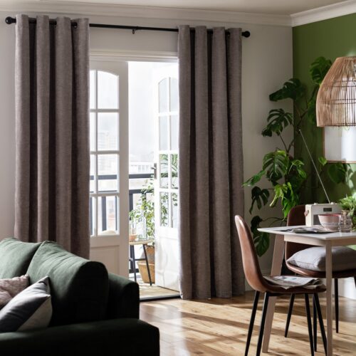Habitat Blackout Eyelet Curtains - Grey - 117x137cm