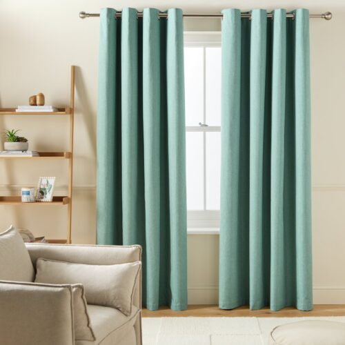 Habitat Blackout Eyelet Curtains - Light Teal - 117x137cm