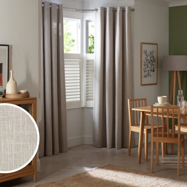 Habitat Blackout Eyelet Curtains - Oatmeal - 117x137cm