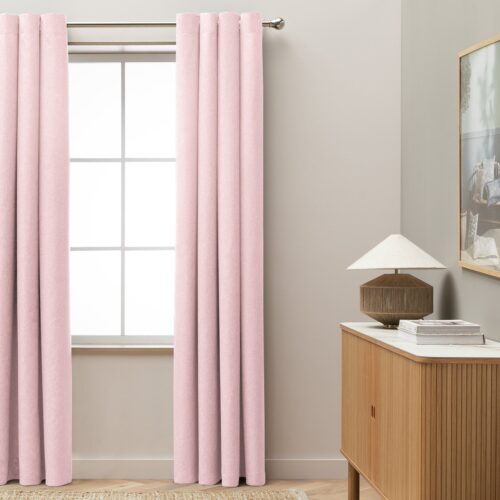 Habitat Blackout Eyelet Curtains - Pink - 117x137cm