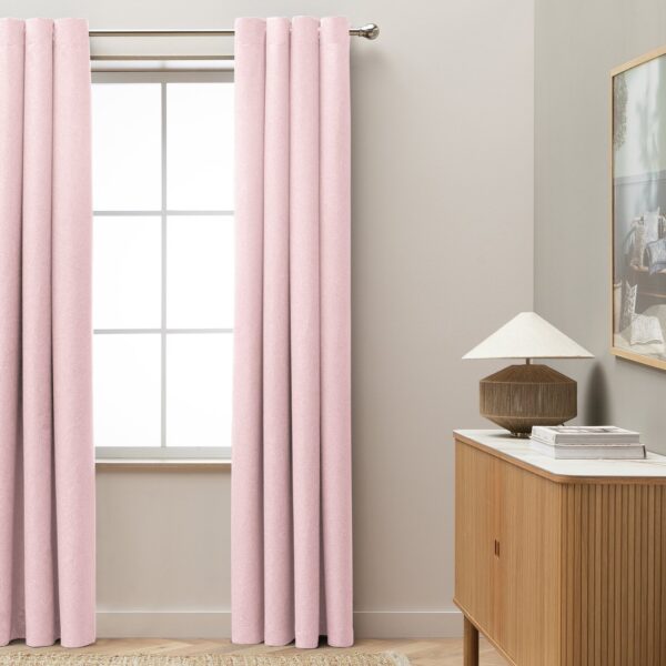 Habitat Blackout Eyelet Curtains - Pink - 117x137cm