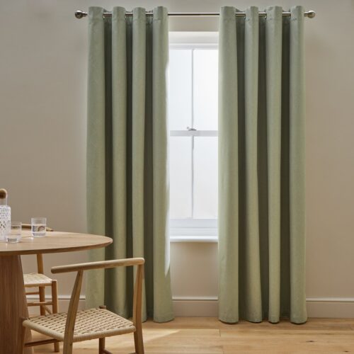 Habitat Blackout Eyelet Curtains - Sage Green - 117x137cm