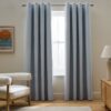Habitat Blackout Eyelet Curtains - Sky - 117x137cm