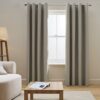 Habitat Blackout Eyelet Curtains - Stone - 117x137cm