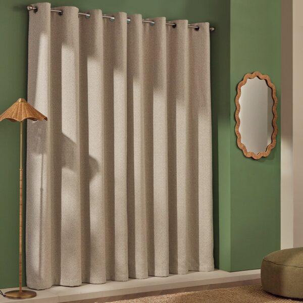 Habitat Blackout Jacquard Eyelet Curtains - Grey - 117x137cm