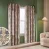 Habitat Blackout Jacquard Eyelet Curtains-Natural- 117x137cm