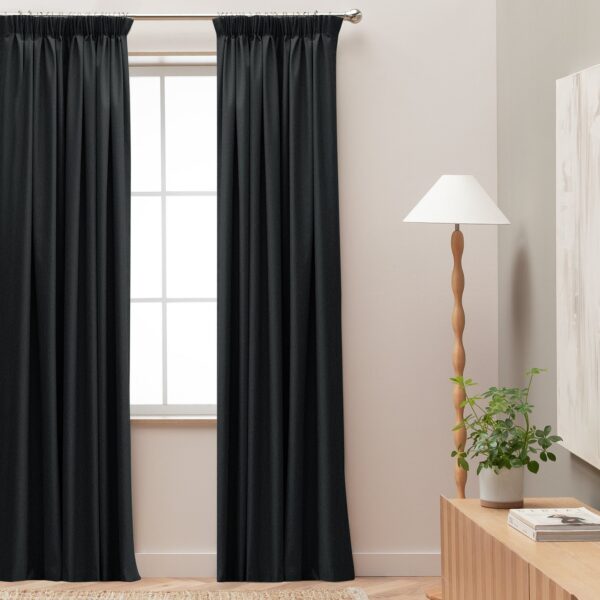 Habitat Blackout Pencil Pleat Curtains - Charcoal -117x137cm