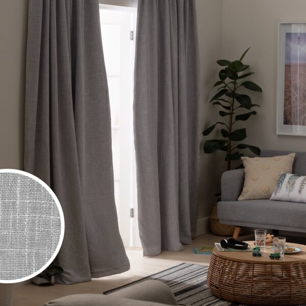 Habitat Blackout Pencil Pleat Curtains - Dove Grey-117x137cm