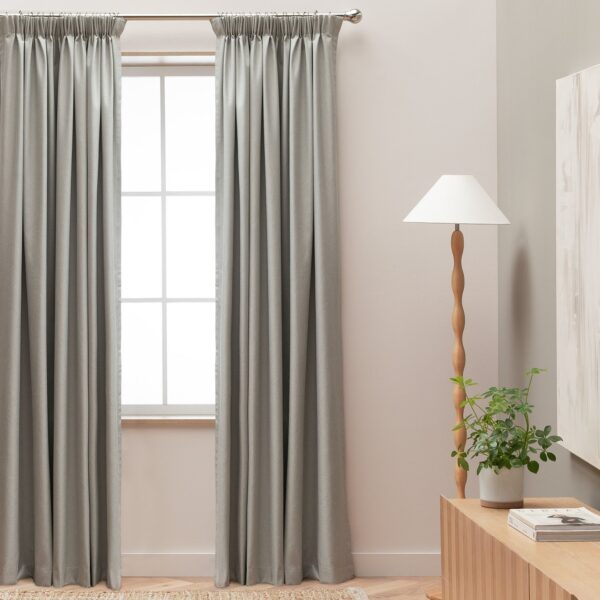 Habitat Blackout Pencil Pleat Curtains - Dove Grey-117x137cm