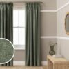 Habitat Blackout Pencil Pleat Curtains - Green - 117x137cm