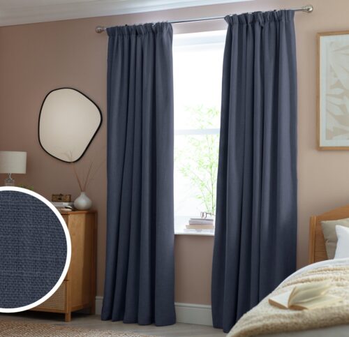 Habitat Blackout Pencil Pleat Curtains - Navy - 117x137cm
