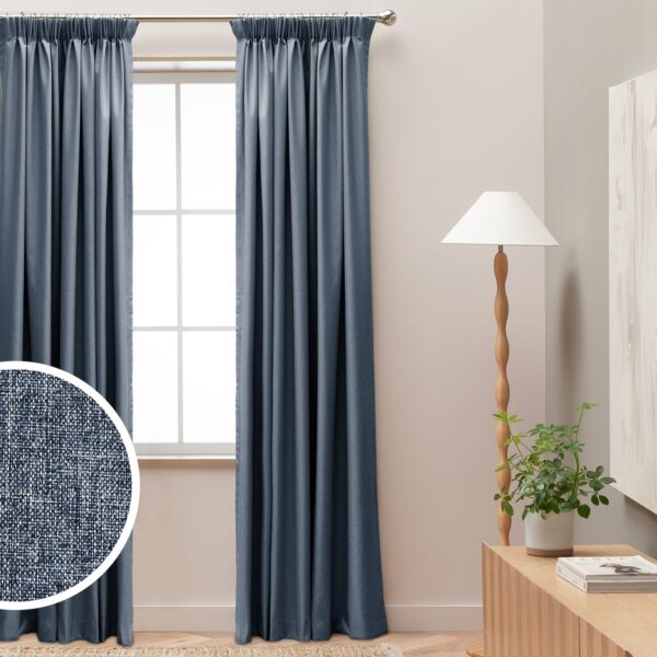 Habitat Blackout Pencil Pleat Curtains - Navy - 117x137cm