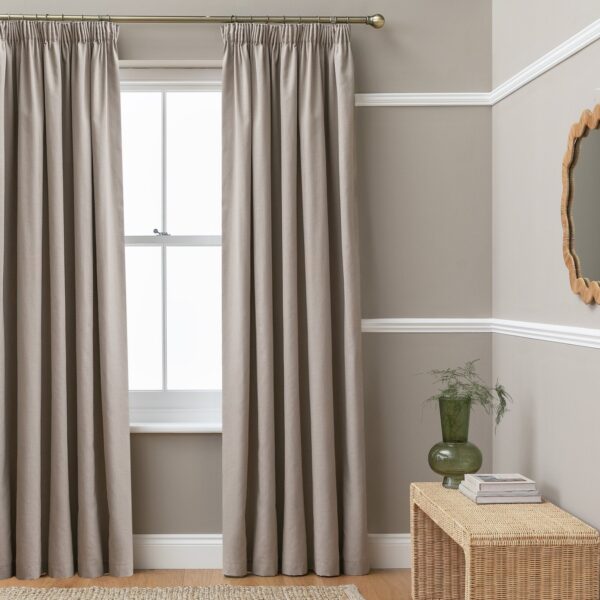 Habitat Blackout Pencil Pleat Curtains - Stone - 117x137cm
