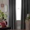 Habitat Blackout Plain Eyelet Curtains - Flint Grey