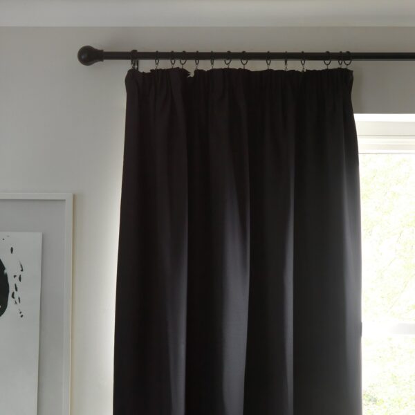 Habitat Blackout Plain Pencil Pleat Curtains - Black