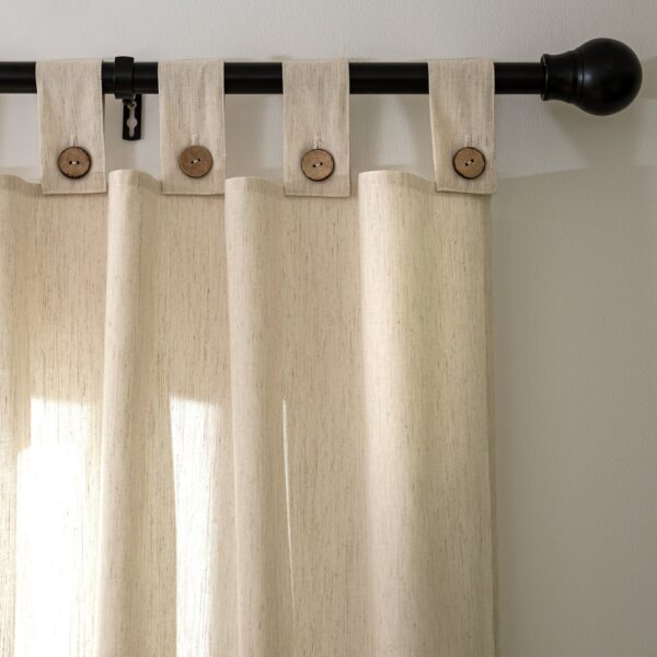 Habitat Button Voile Unlined Tab Top Panel - Natural