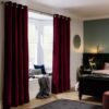 Habitat Chenille Blackout Eyelet Curtains - Berry -117x137cm