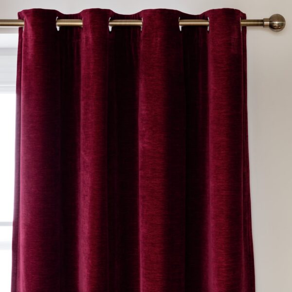 Habitat Chenille Blackout Eyelet Curtains - Berry -117x137cm