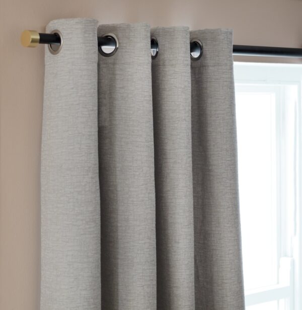 Habitat Chenille Eyelet Curtains - Grey - 117x137cm