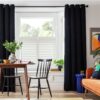 Habitat Cord Eyelet Curtains - Black - 117x137cm