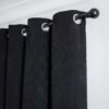 Habitat Cord Eyelet Curtains - Black - 117x137cm