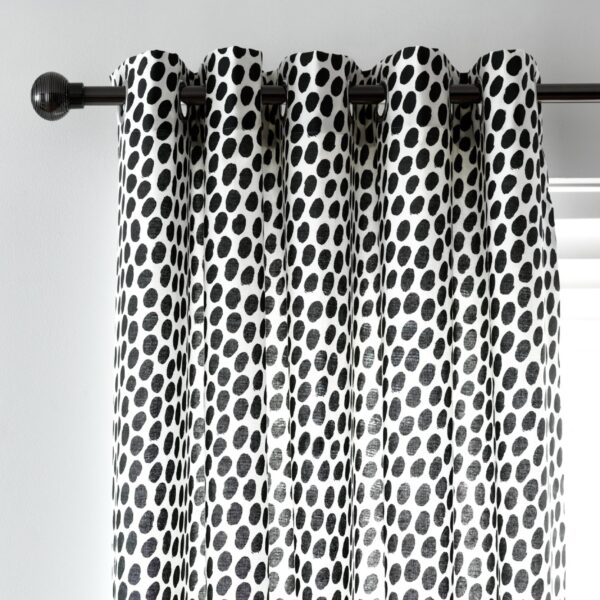 Habitat Dalmatian Eyelet Curtains Black & White - 117x137cm