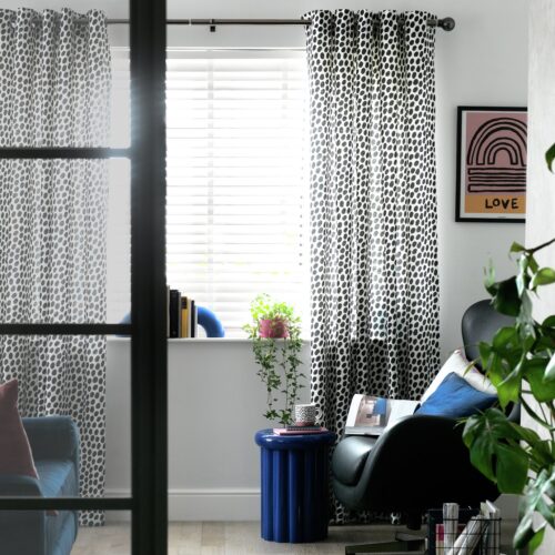 Habitat Dalmatian Eyelet Curtains Black & White - 117x137cm