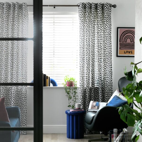 Habitat Dalmatian Eyelet Curtains Black & White - 117x137cm